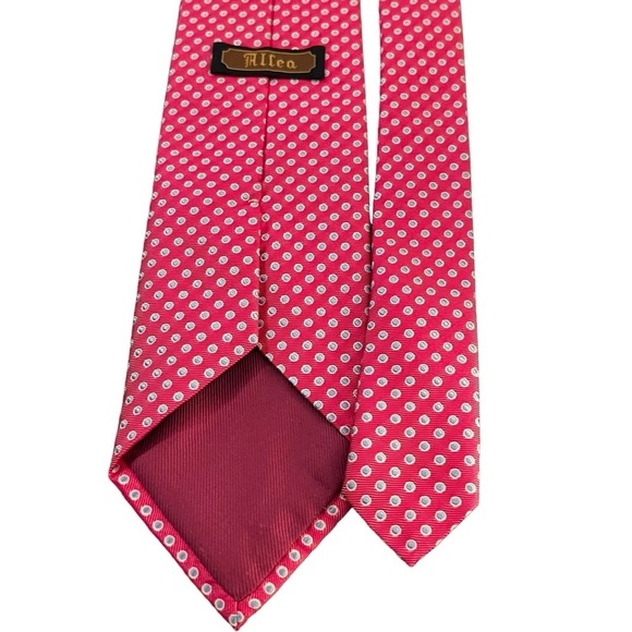 Altea Italian Silk Tie Pink bobbles dots - Picture 5 of 9